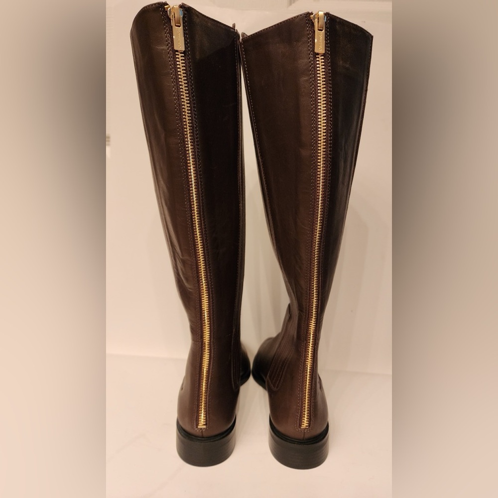 Calvin Klein Womens Finley Leather Closed Toe Knee High Brown Coffee Bean Size 5 - Picture 4 of 12